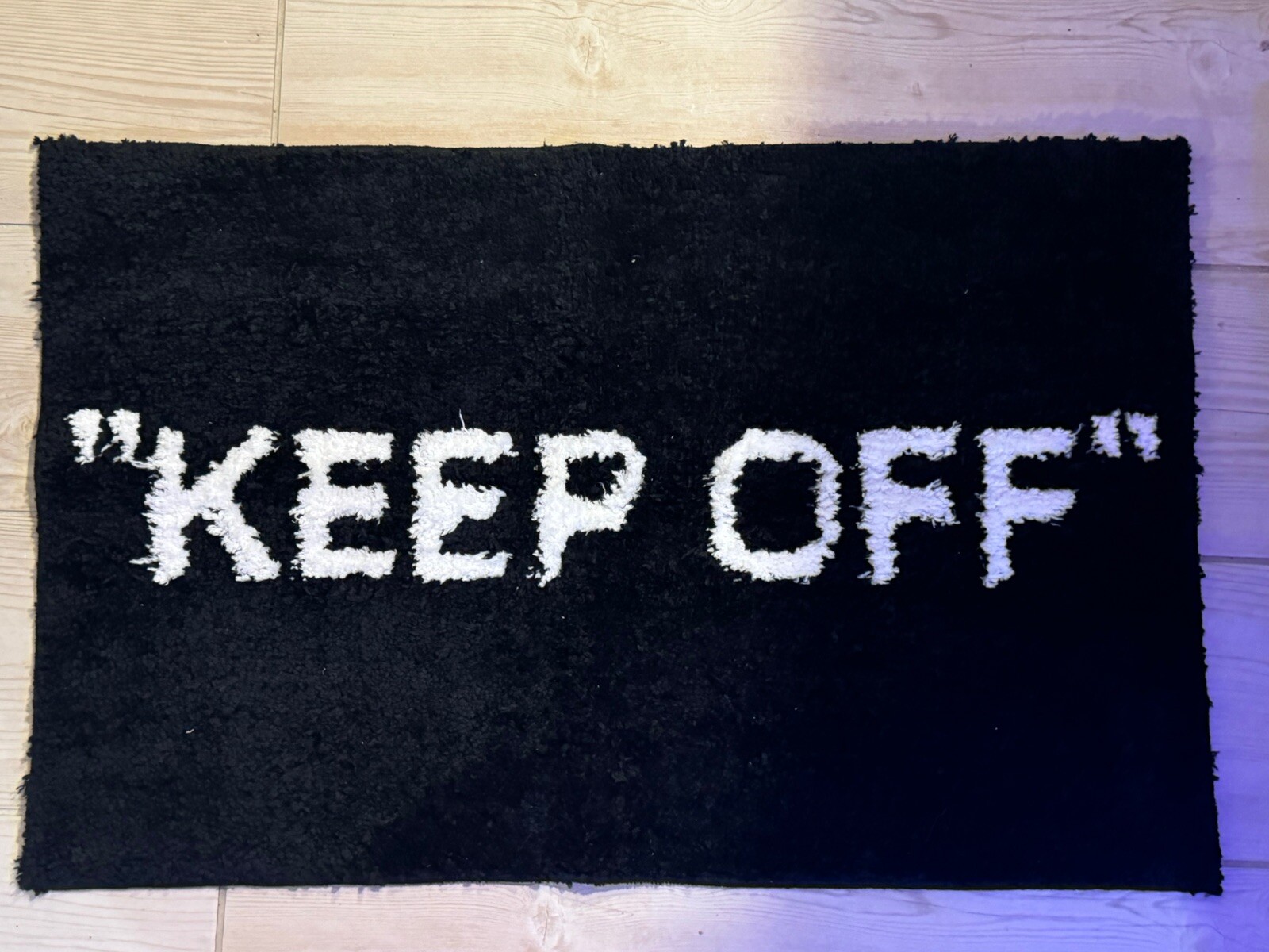 New Customized Off White Keep Off Area Rug Black 31inx20in