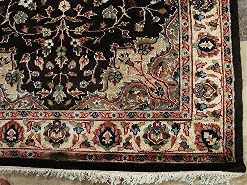 Area Rug Hot Brownie Choco Medallion Wool Silk Hand Knotted Indoor Carpet (6×4)’
