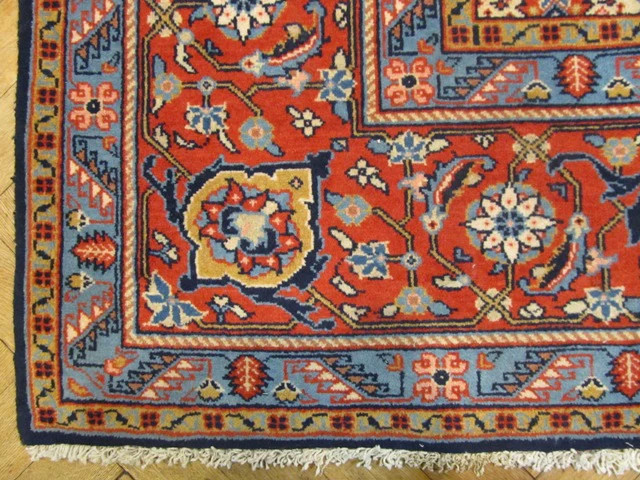 7.4 x 10.8 Blue Perrsian Tabriiz Mahii Bijaar Rug #PIX-15322