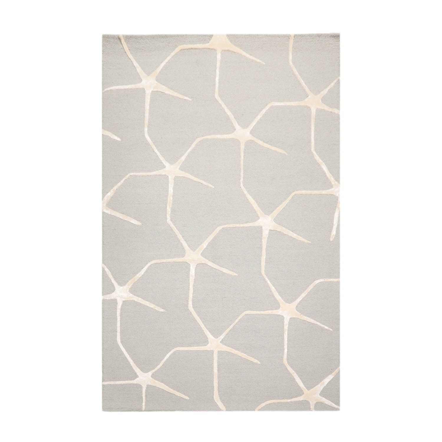 Designer Loop N Cut Pile Handmade Wool & Art Silk Modern Area Rug Gray 5′ x 8′