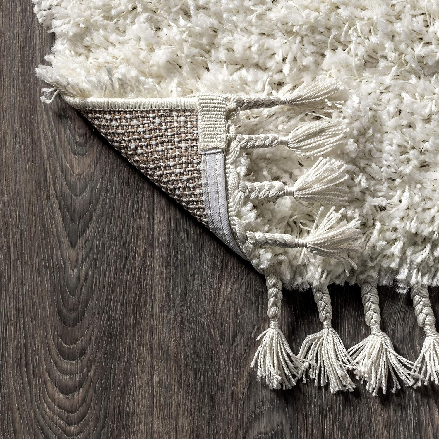 Mercer Shag Plush White Area Rug 8×10 – Modern, Easy-Clean, Pet Friendly