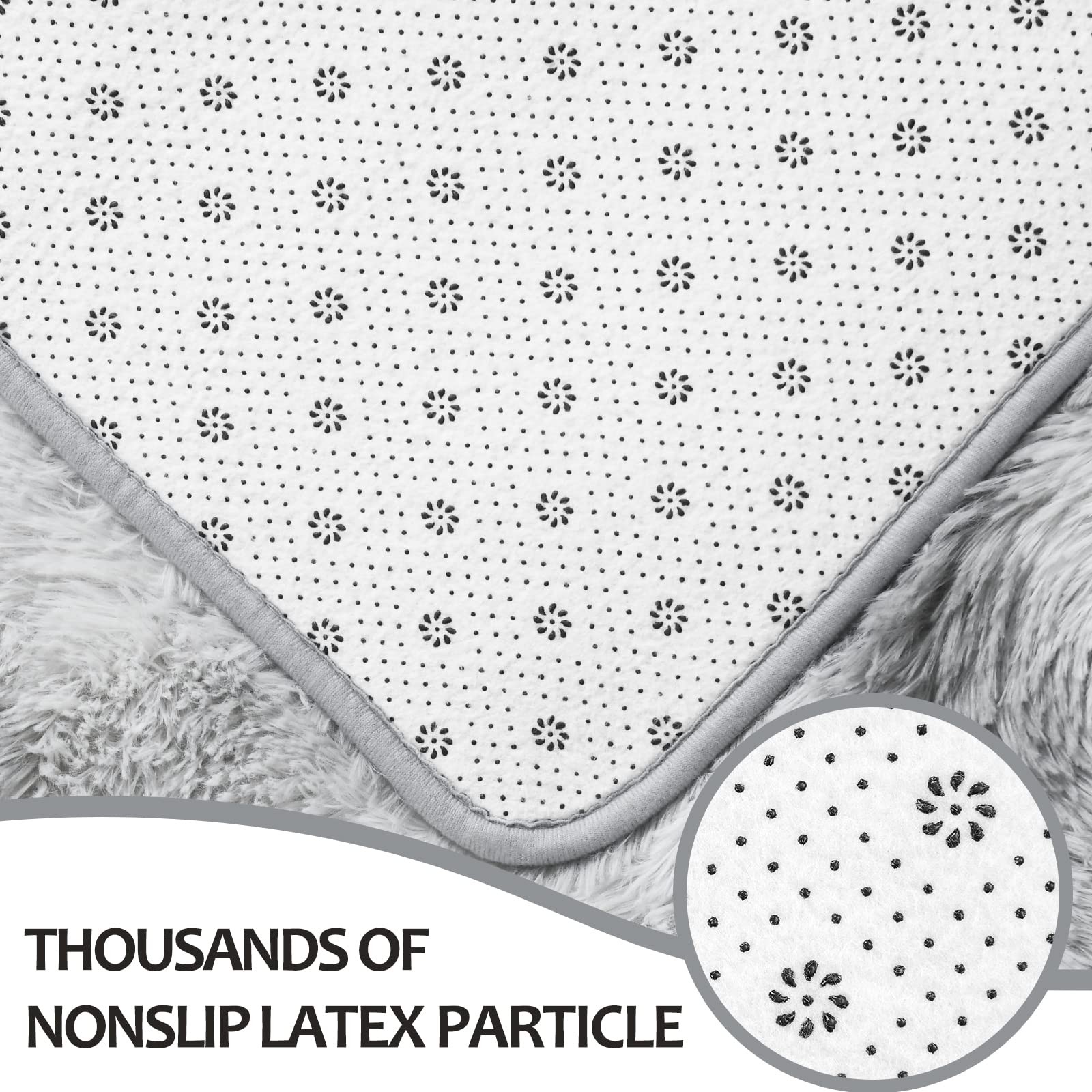 4×6 Large Washable Area Rugs for Living Room Tie-Dyed Light Grey