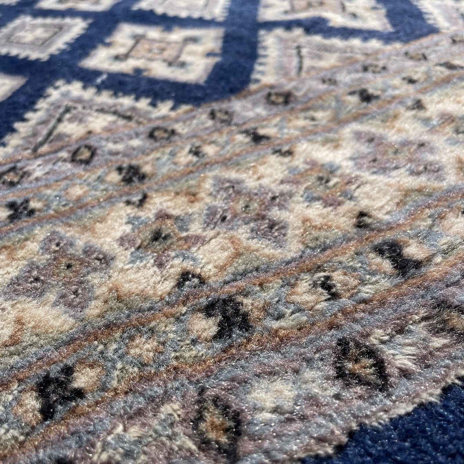 Vintage Bokhara Jaldar Area Rug 4’ x 6’ FT Hand-Knotted Geometric Silk / Wool