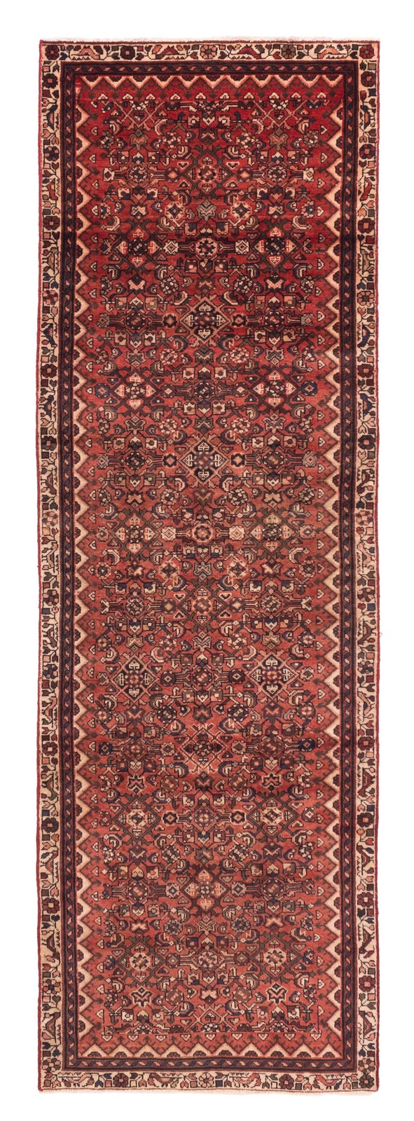 3’2″ x 10’1″ Vintage Hand-knotted Runner Rug Traditional Oriental Wool Carpet