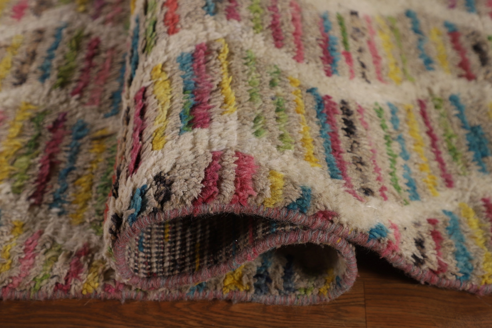 Chevron Pastel Color Wool Berber Handmade Moroccan Oriental Large Rug 9×15