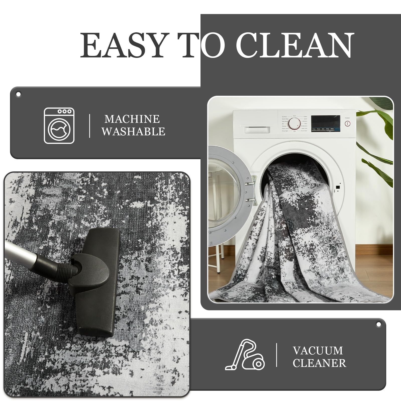 Modern Abstract 3×5 Rug for Entryway, Non Slip Machine Washable Area Rug, Sof…