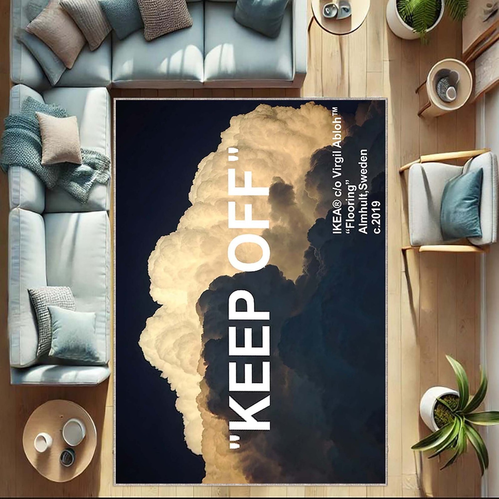 Modern rug, Keep Off Rug, Designer Rug, Statement Rug