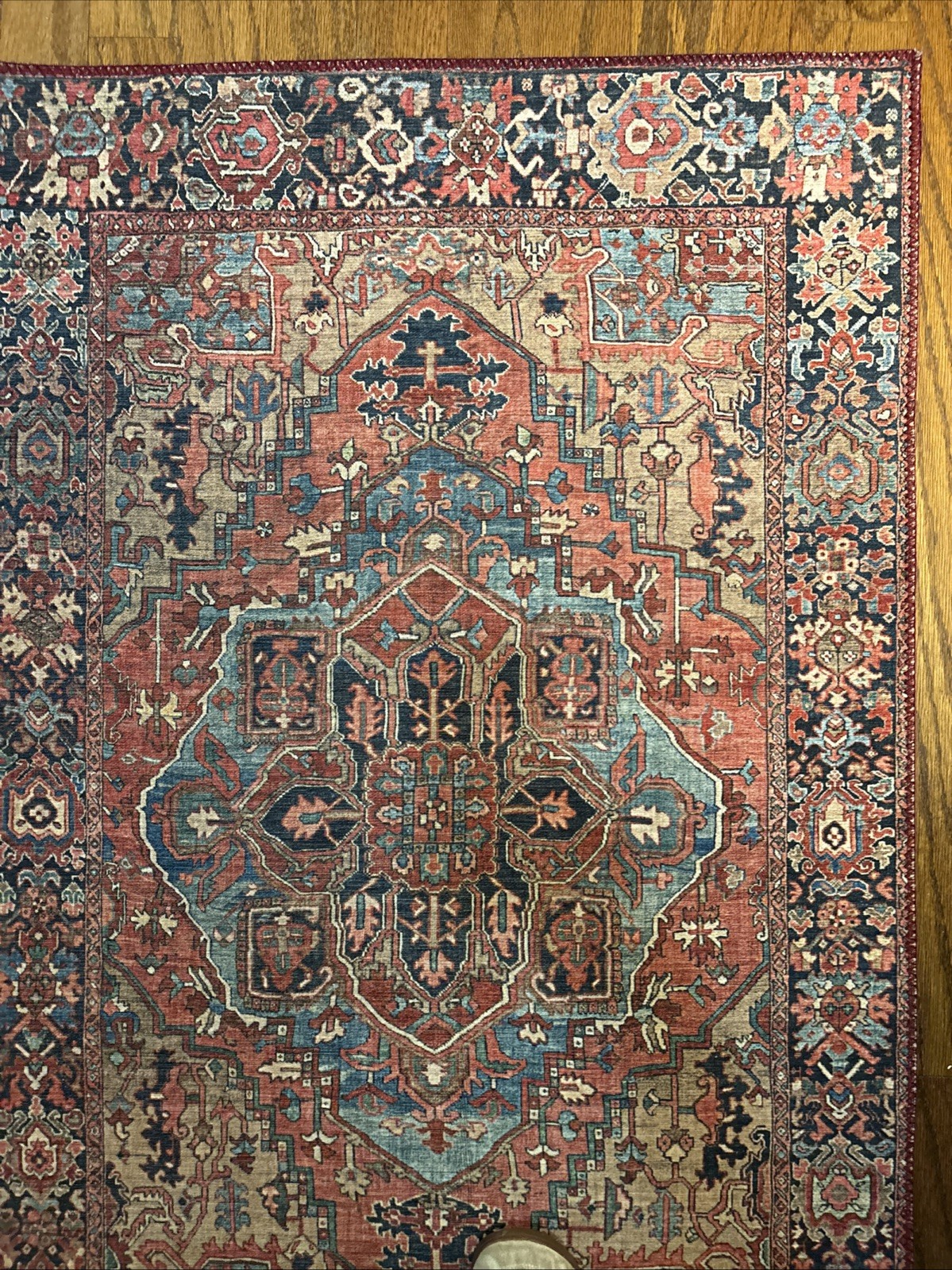 SURYA Rug Hall Runner 2’ 6” X 7’ 6” Burgundy Blue Khaki