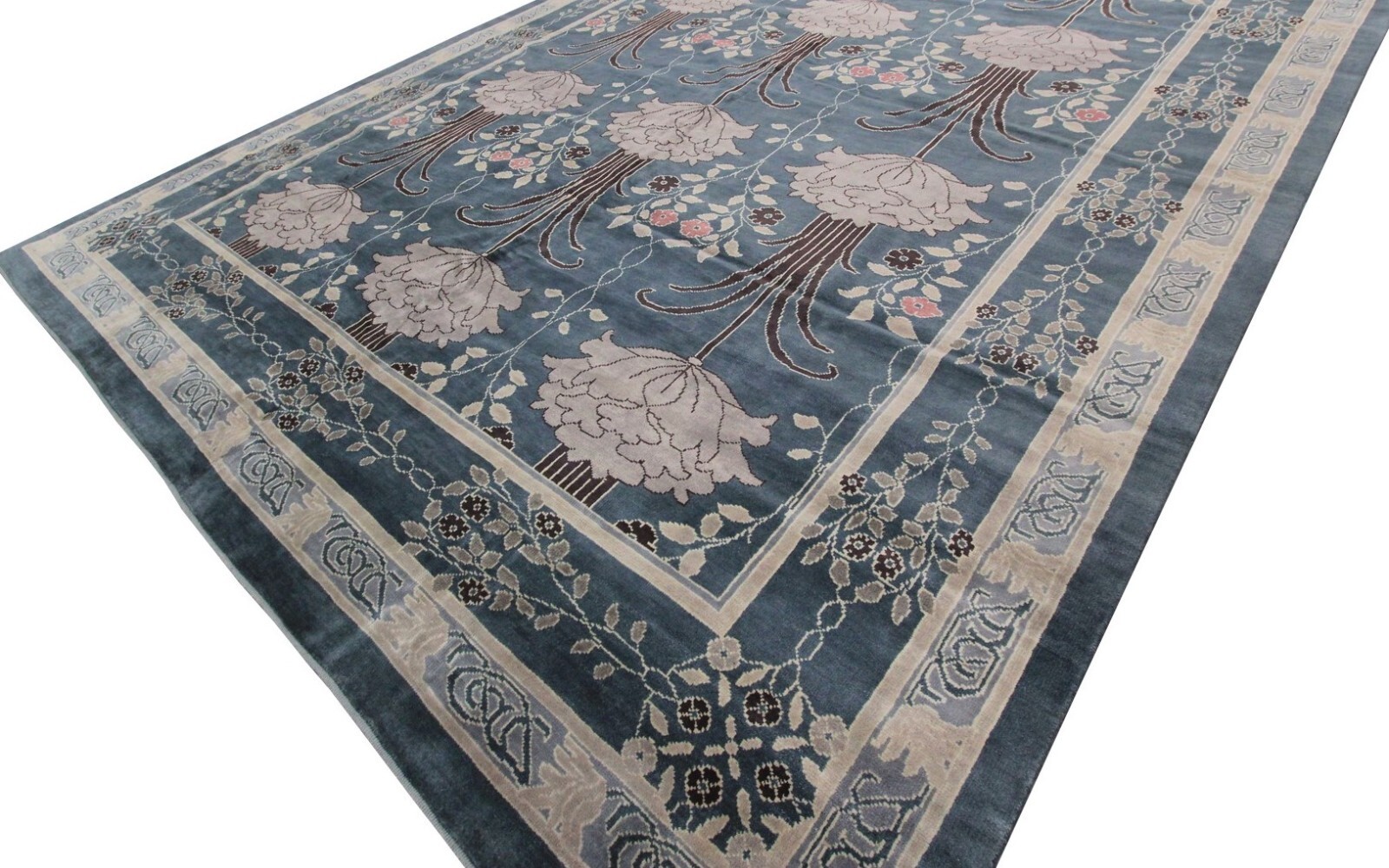12X15 Vintage Arts & Crafts Rug Rare Art Nouveau William Morris Art Deco Rug
