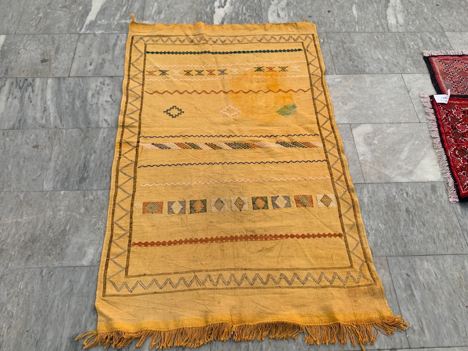 3×5 Vintage Moroccan Handwoven Silky Kilim Sabra Traditional Bedroom Silk Rugs