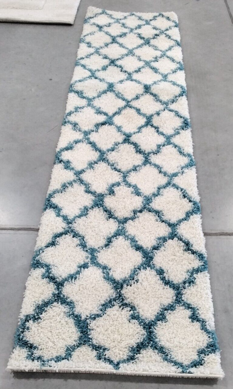 IVORY / BLUE 2′-3″ X 9′ Loose Threads Rug, Reduced Price 1172733846 SGK569C-29