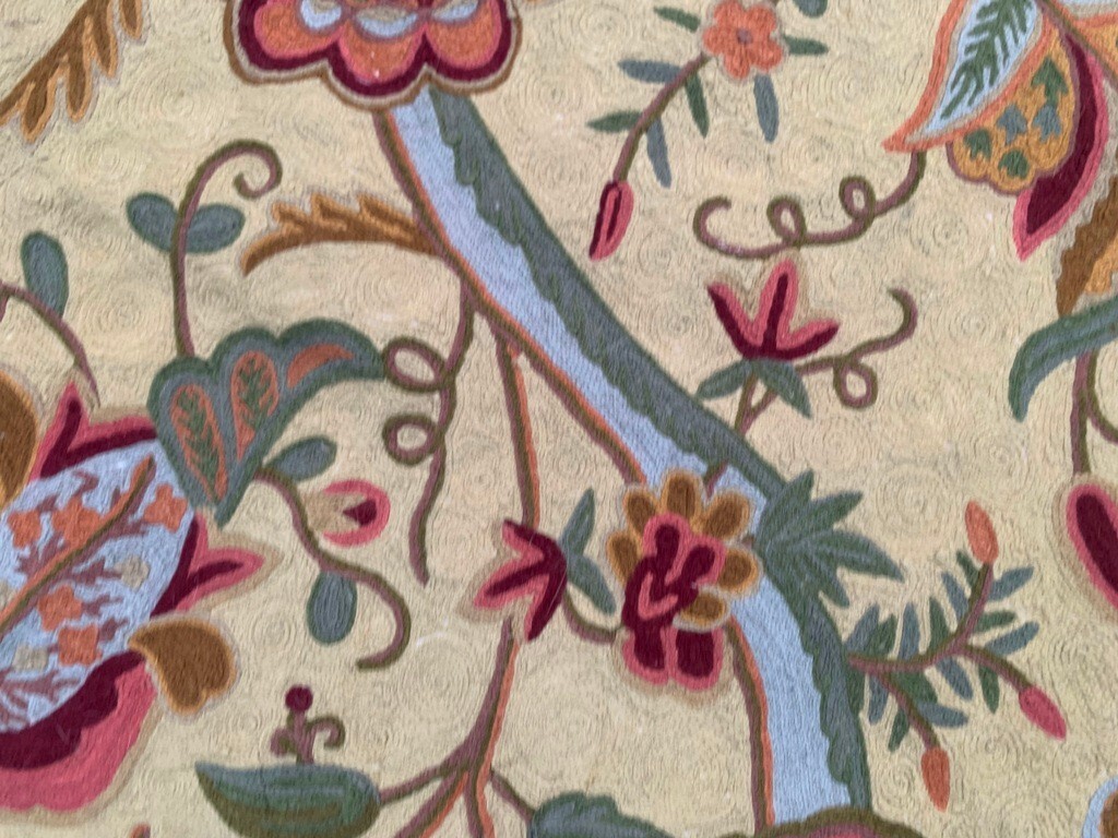 Vintage French Style Aubusson Rug Needlepoint Chain stitch Rug 3×4 ft Free Ship