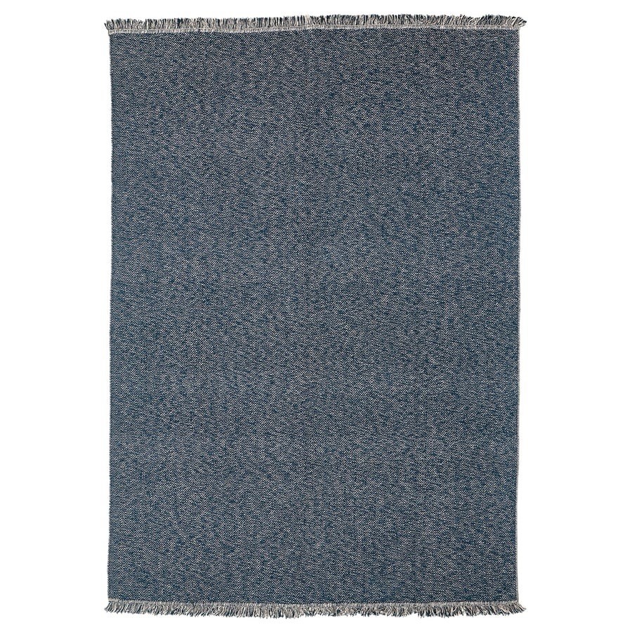 IKEA LOKBYTE Rug, flatwoven, dark blue/light beige, 6 ‘ 7 “x9 ‘ 10 “