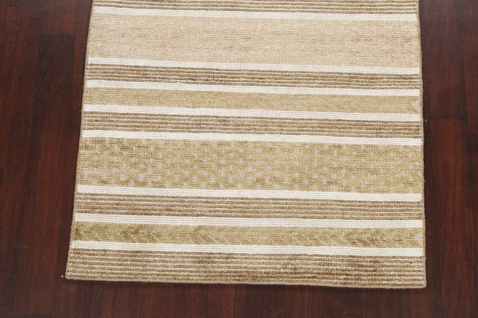Modern Striped Abstract Oriental Area Rug Hand-Knotted Wool/ Silk 4×6 New Carpet