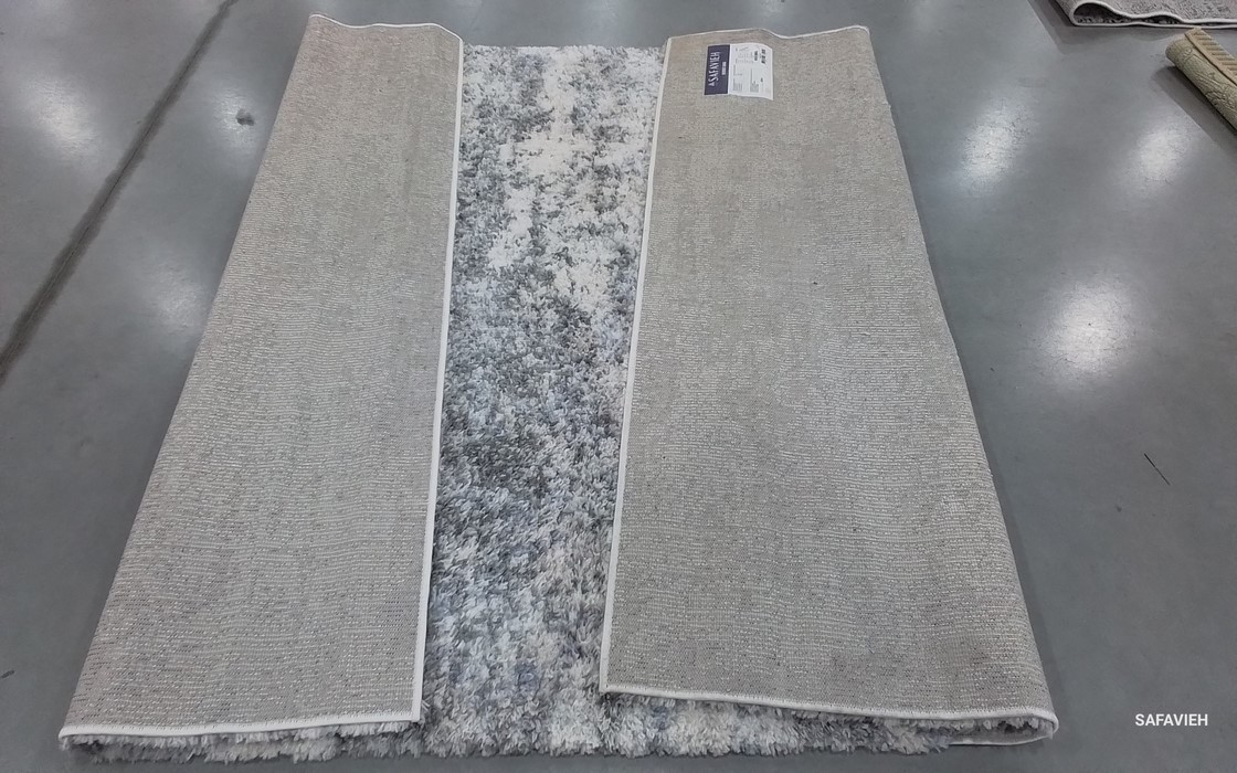 GREY BLUE/CREAM 5′-3″ x 7′-6″ Back Stain Rug, Reduced Price 1172806279 BER219G-5