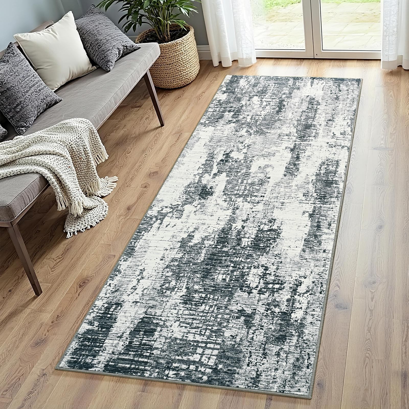 Washable Runner Rugs for Hallway, 2×6 Runner Rug Non Slip Low-Pile Stain Resi…