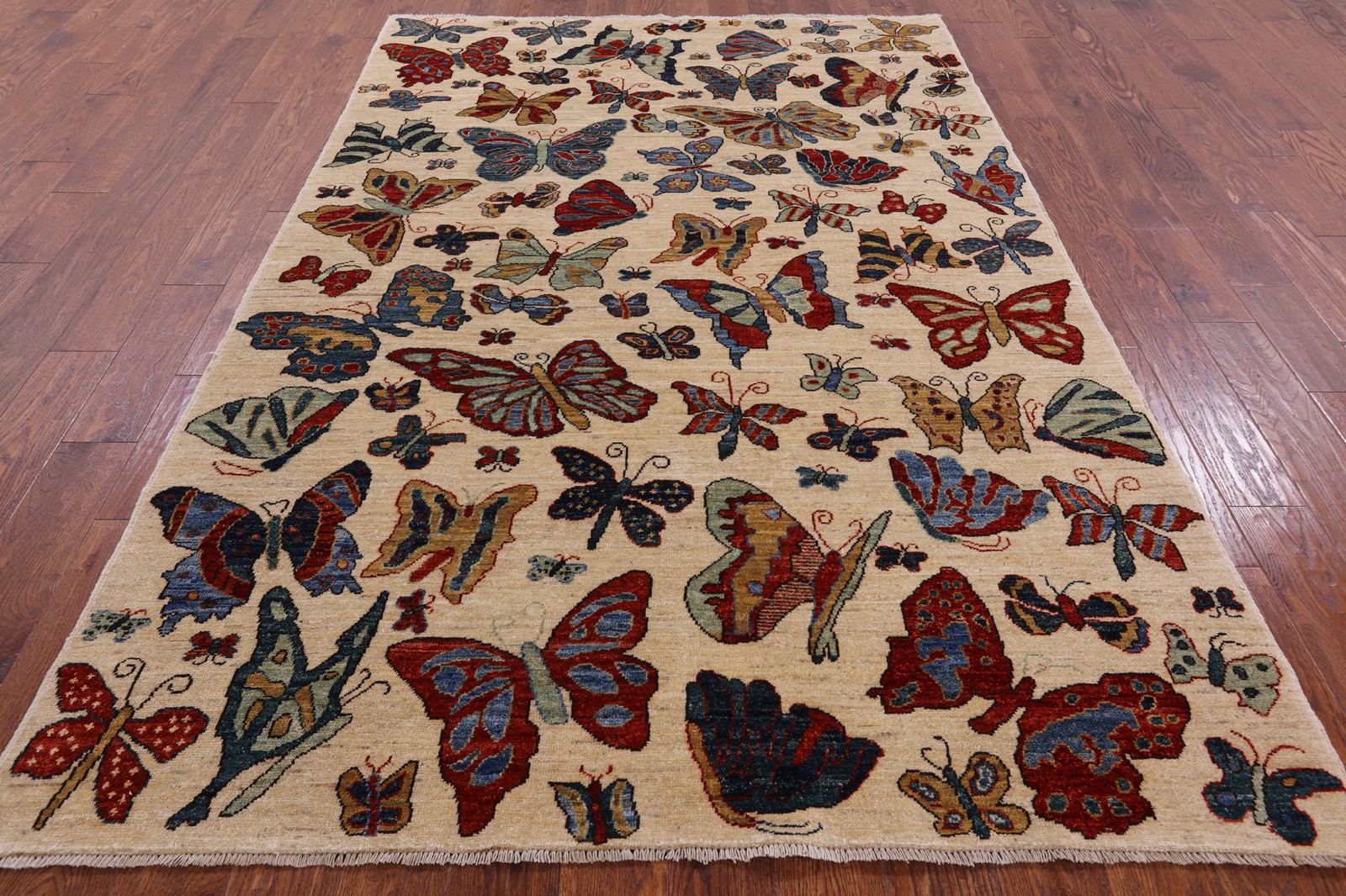 Butterflies Gabbeh Hand-Knotted Rug 5′ 7″ X 8′ 5″ – Q5161