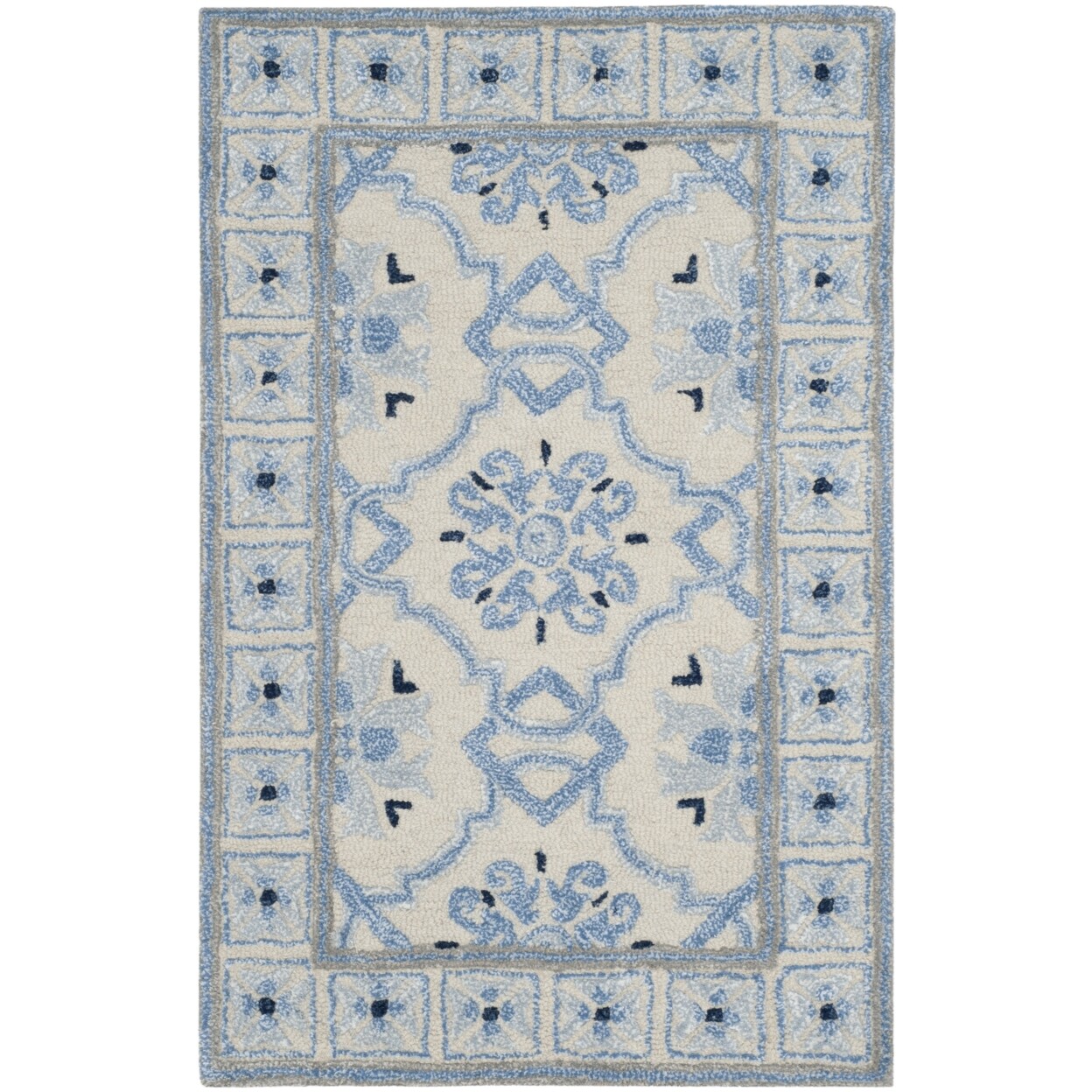 SAFAVIEH Bella BEL155A Handmade Ivory / Blue Rug