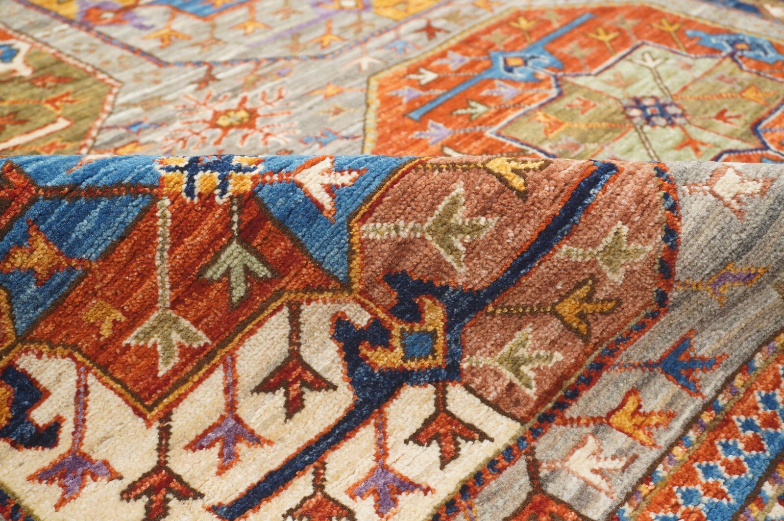 8 x 10 ft Taupe Gray Ersari Afghan Hand Knotted Veg dyes Wool Tribal Area Rug