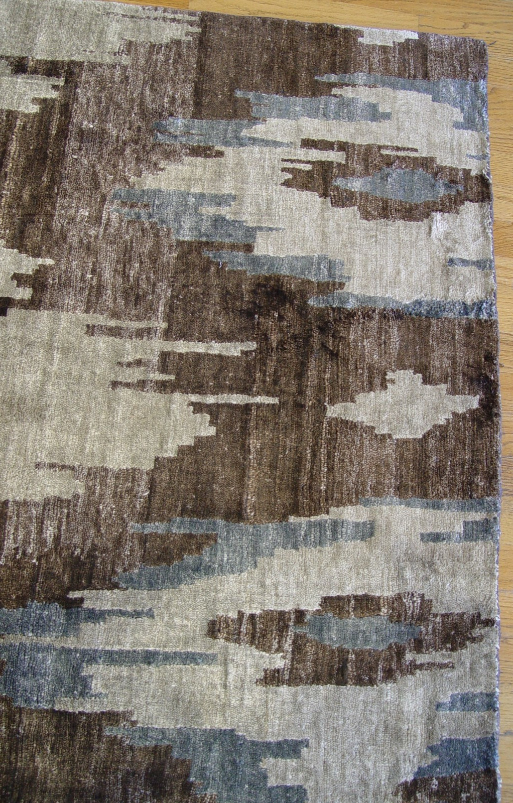 8′ x 10′ Handmade Viscose Carpet Bamboo Silk Modern Rug Excellent