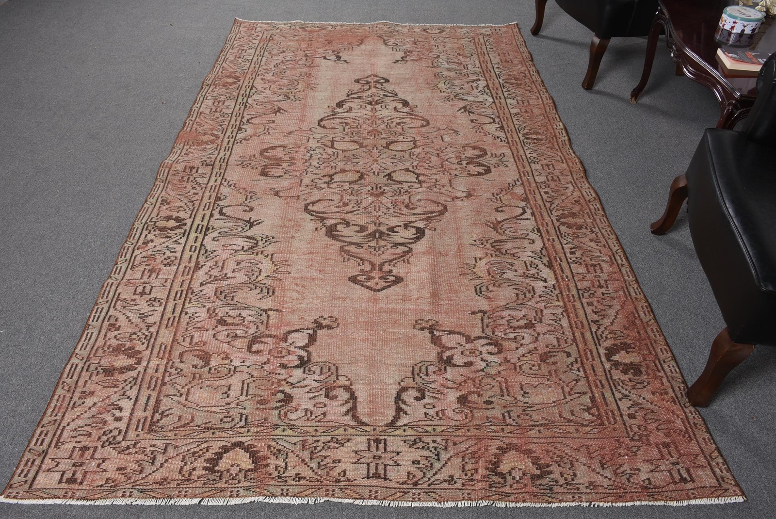5,3×9,2 ft Rug, Turkish Rug, Vintage Red Wool Ikat Rug