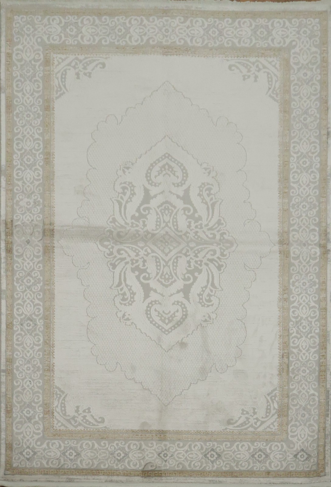 Sophisticated Patterned Beige Area Rug 5×8 Ft Contemporary Modern Turkish Carpet