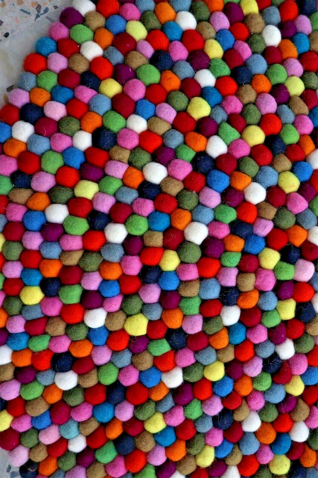 140 cm Diameter multi color carpet felt ball rug-carpet-handmade rug from Nepal