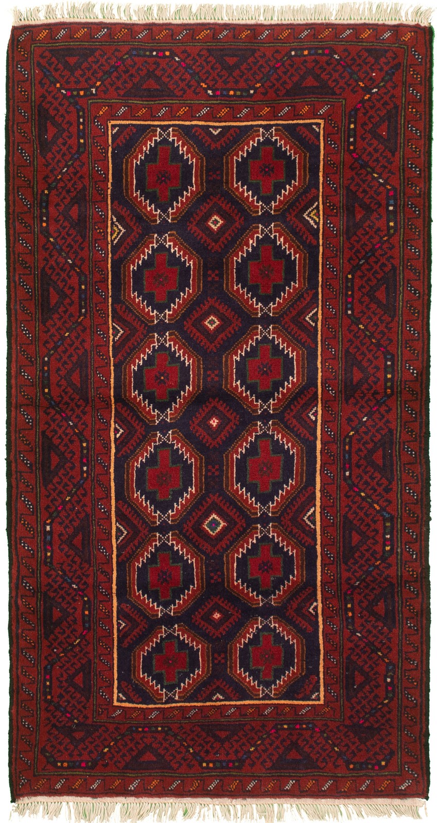 Vintage Hand-Knotted Area Rug 3’4″ x 6’3″ Traditional Wool Carpet