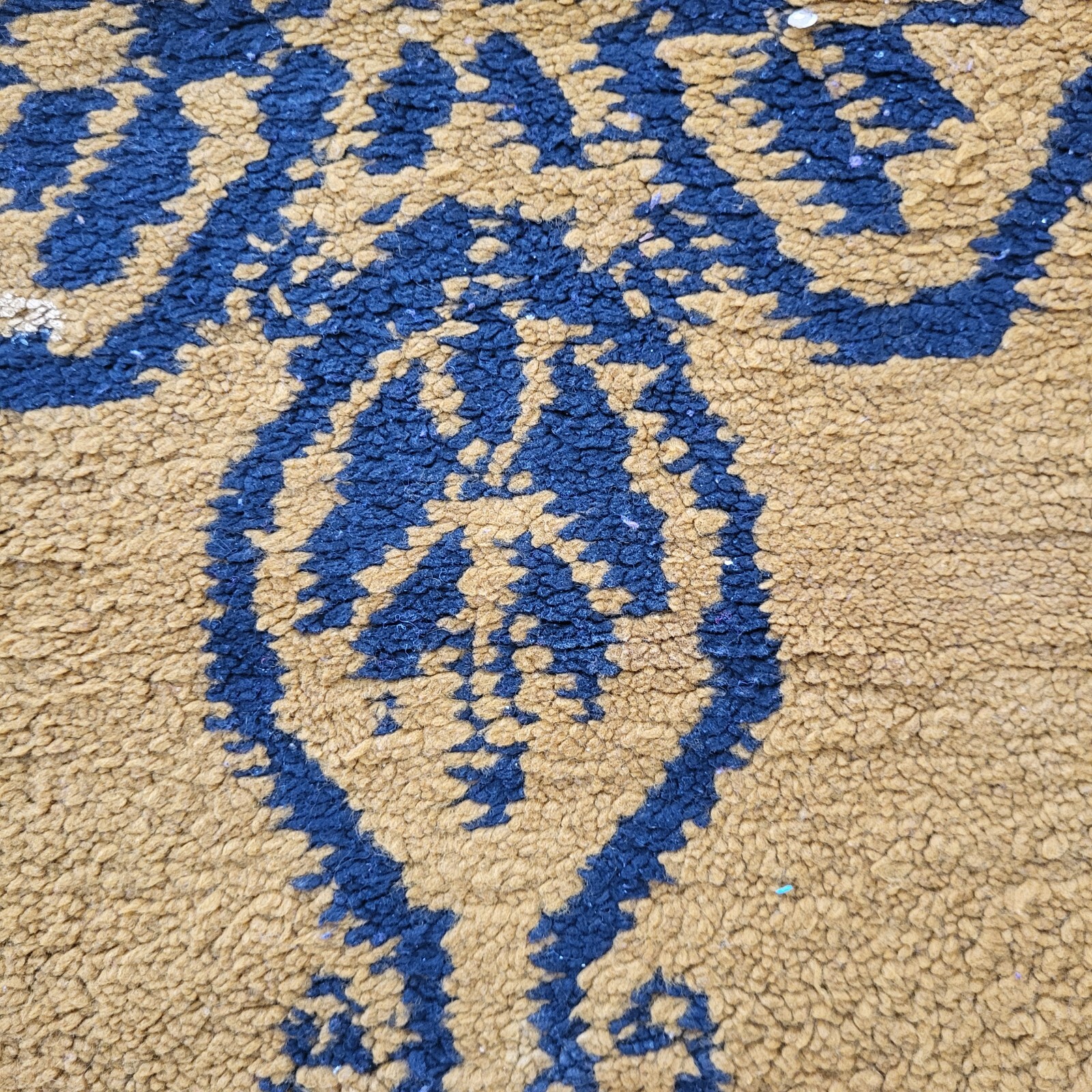 Vibrant Moroccan Handmade Rug Golden Yellow Tribal Azilal Berber Wool Carpet 6×3