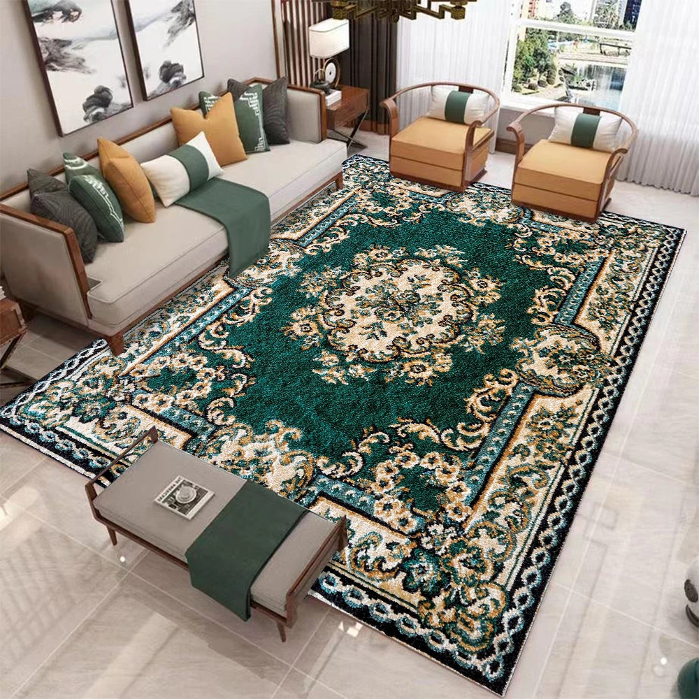 European Retro Large Carpet for Living Room Luxury Decoration Rug Non-Slip Bedro