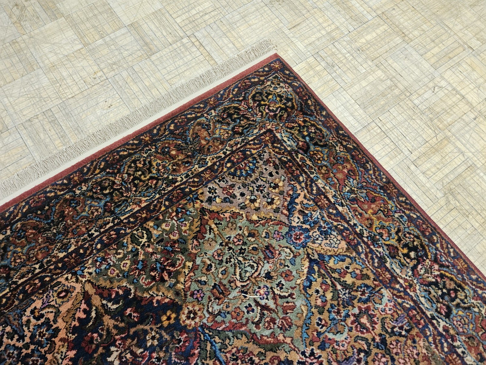 6×9 KARASTAN MULTICOLOR PANEL KIRMAN ORIGINAL 700 717 100% WOOL RUG EXCELLENT