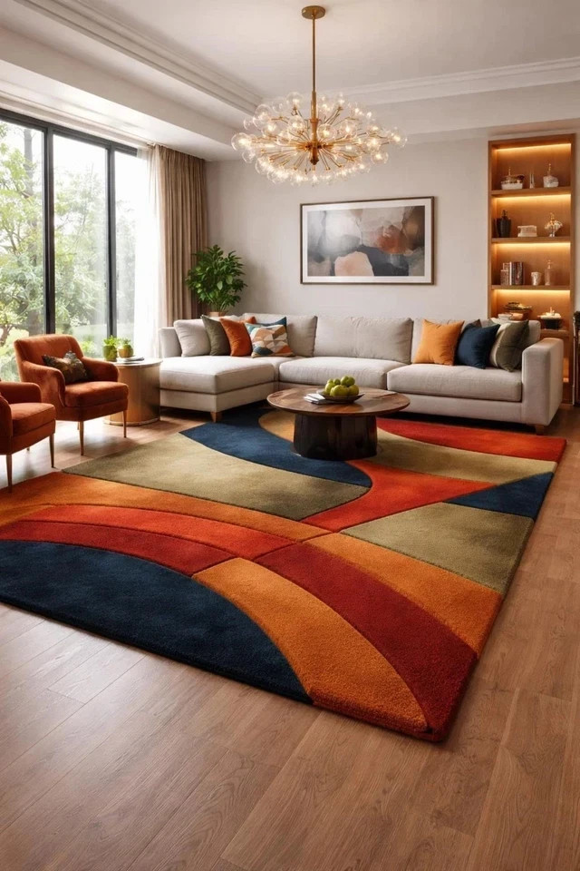 New Contemporary Hand Tufted Floor Rug 100% Wool area Rugs | Living Room Rug