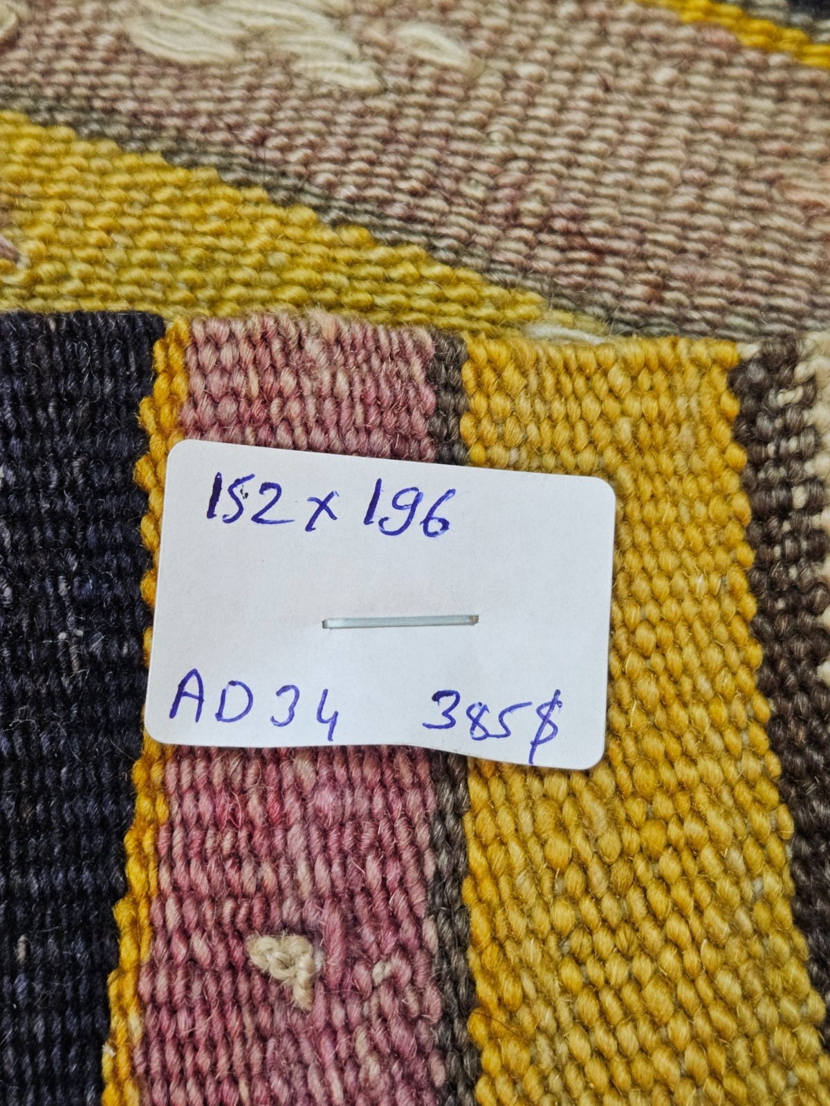 Vintage Turkish Kilim Rug 5.0 x 6.4 ft Handmade Striped Boho Carpet