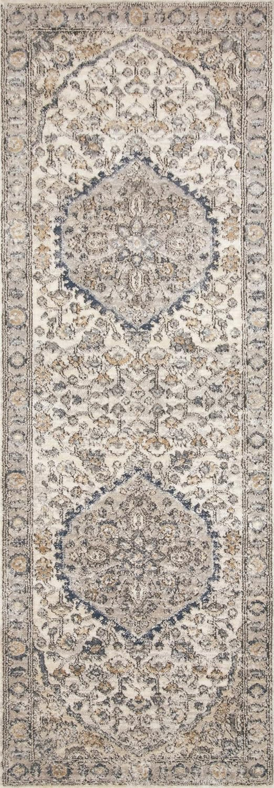Loloi II Teagan Collection TEA-01 Natural/Lt. Grey 6′-7″ X 9′-2″, .25″ Thick, Ar