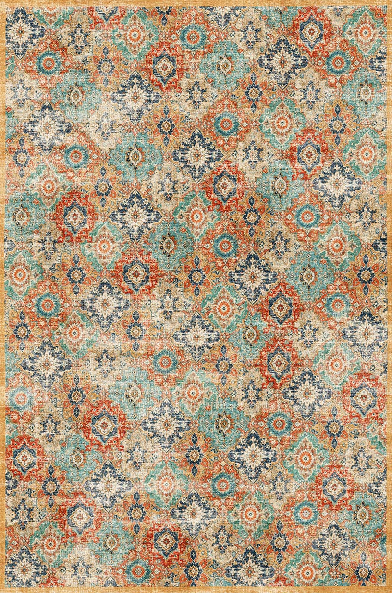 Multicolor Geometric Washable Area Rug and Runner Rug Small Large Long Options