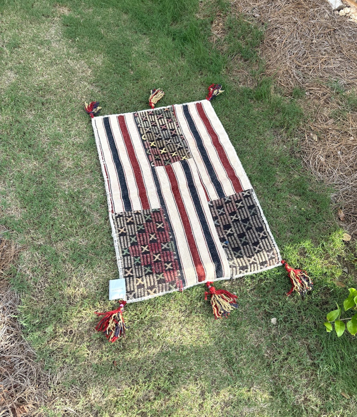 Rustic Cabin Style Anatolian Patchwork Kilim Rug – Boho Farmhouse Cabin Decor