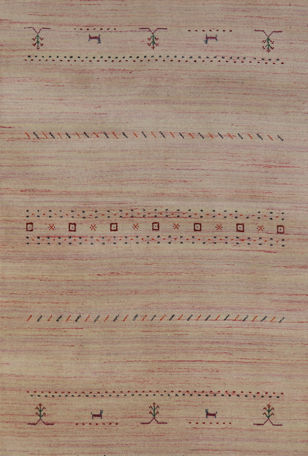 Soft and Plush Gabbeh Hand-knotted Wool Rug 4×6 ft.