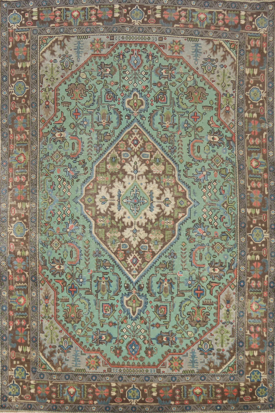 Handmade Over-Dyed Turquoise Wool Traditional Living Room Rug Area Carpet 6×9