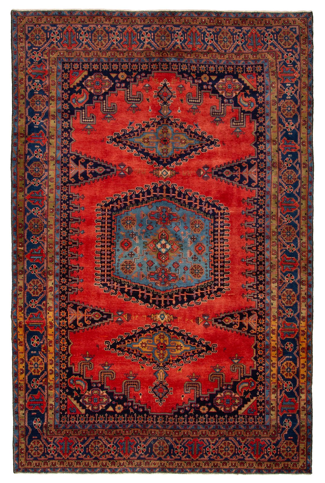 Vintage 6’7″ x 10’0″ Traditional Hand Knotted Vegetable Dye Wool Area Rug