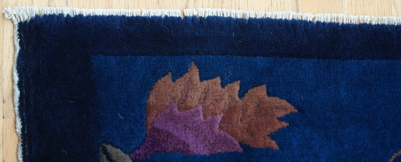 8′ x 9’8″ Antique Art Deco Chinese Hand Knotted Wool Blue Oriental Rug Excellent