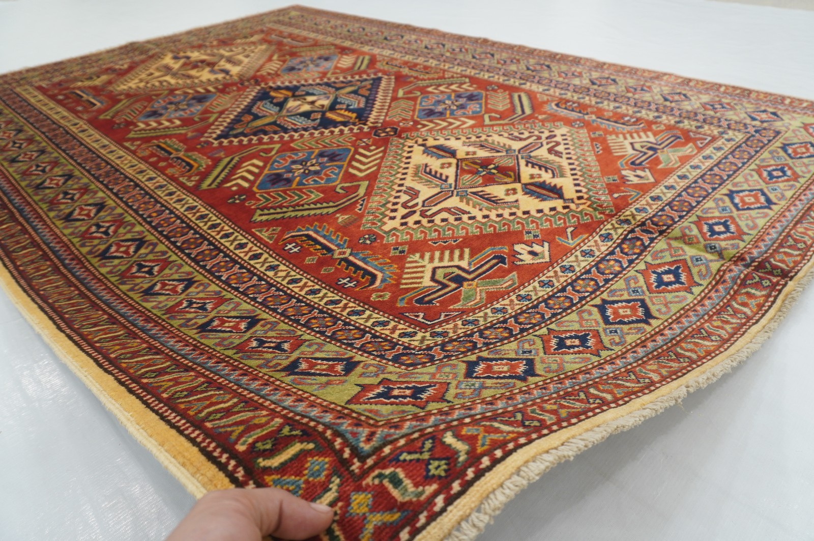 5×7 ft Red Shirvan Afghan Hand Knotted Wool Oriental Area Rug