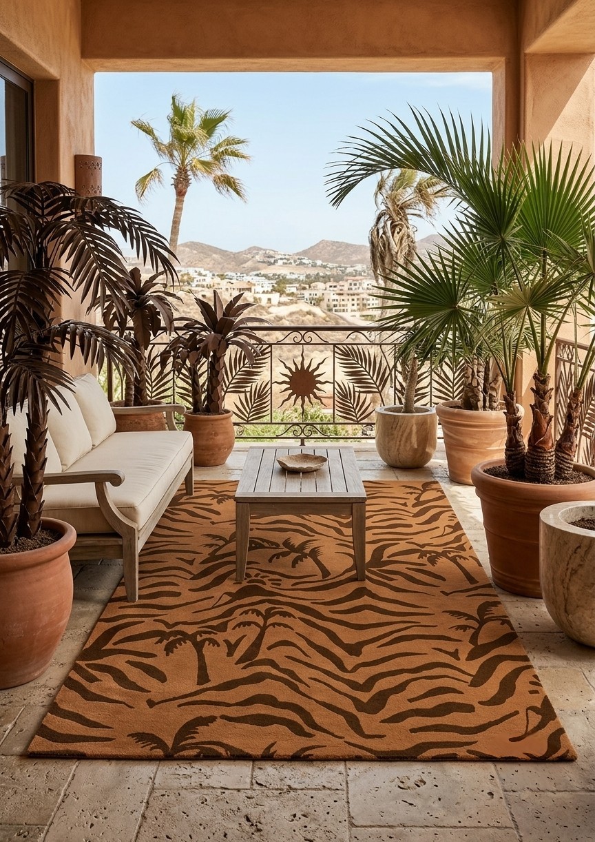 Zebra Print Rug Hand Tufted Wool Rug Savannah Stripes Area Carpet 6’x9’|8’x10′