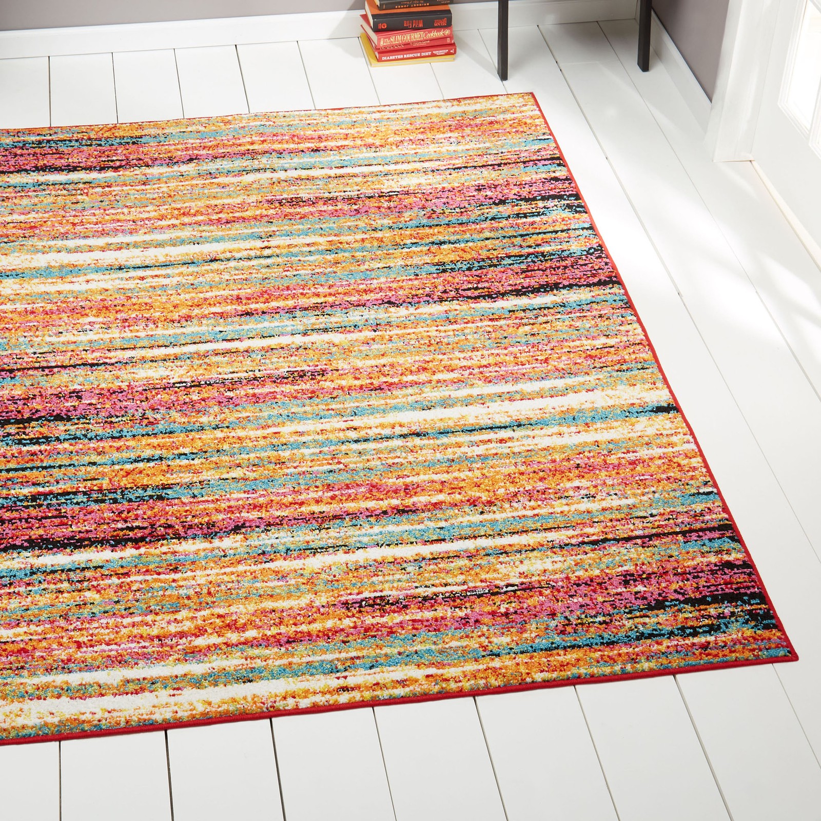 Abstract Lines Multi-Color Area Rug 2×3 Modern Carpet – Actual 1′ 6” x 2′ 6”