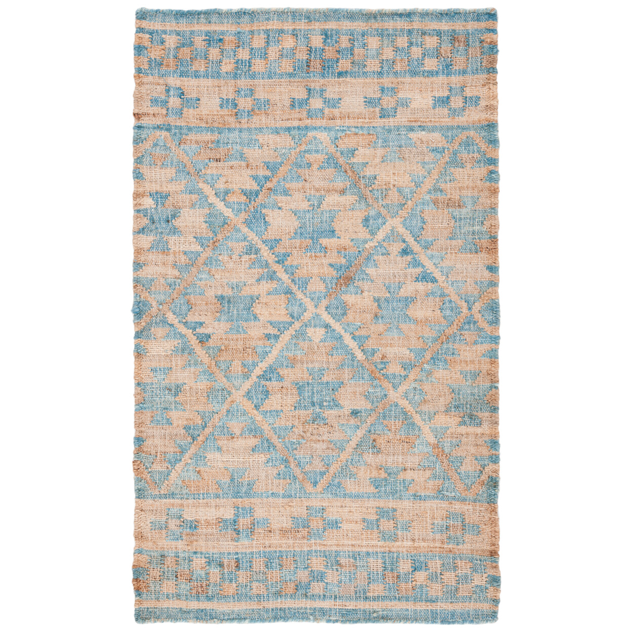 SAFAVIEH Kilim KLM757M Handwoven Blue / Natural Rug