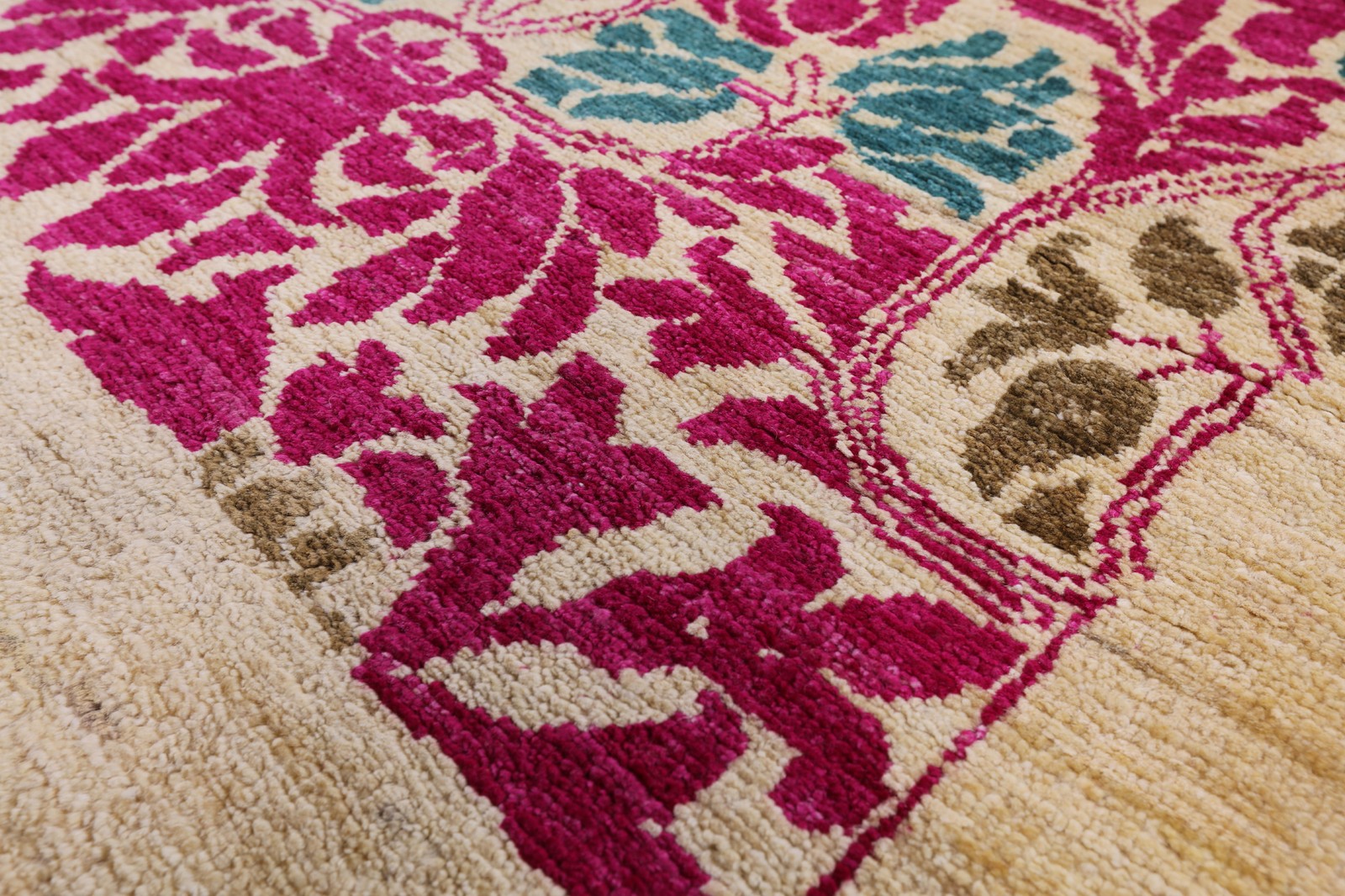 Hand Knotted William Morris Wool Rug 9′ 0″ X 11′ 9″ – Q1632