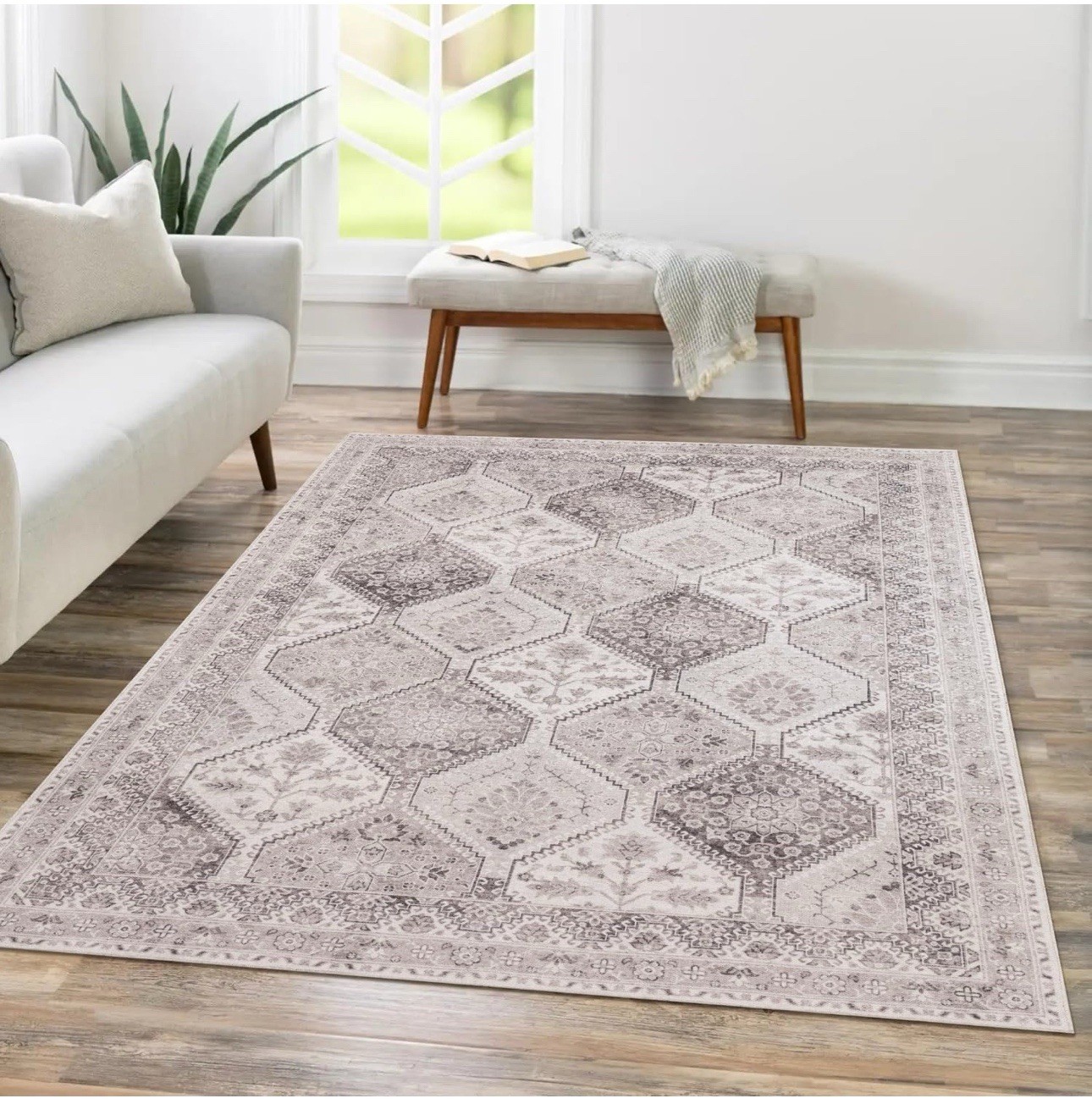 Tiled Washable Rug, Kid and Pet Friendly, Non-Slip, High Traffic Durable, 8×10
