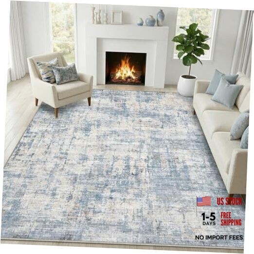Area Rugs 8×10 Living Room Rug Washable No Slip Low Pile Soft Thickness Large