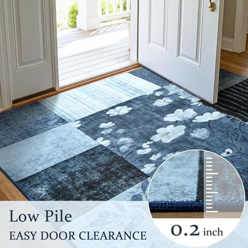 6×9 Area Rugs for Living Room, Modern Geometric Patchwork Large Rug, Washable