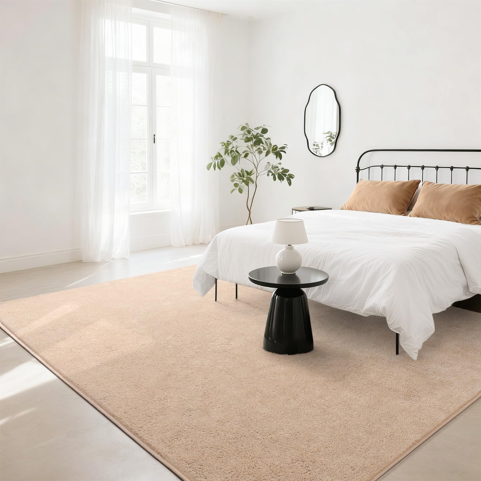 B Benron Soft Rugs For Living Room 6X9 Beige Minimalist Area Rug For Bedroom