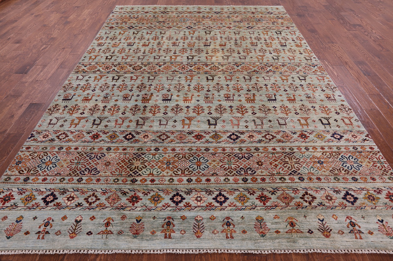 Tribal Gabbeh Hand Knotted Wool Rug 8′ 3″ X 11′ 6″ – Q10748